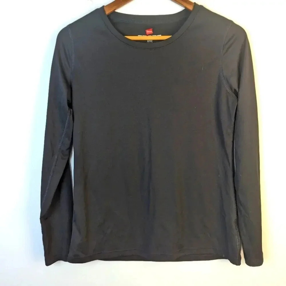 Hanes Black Long Sleeve Tee Shirt / Small